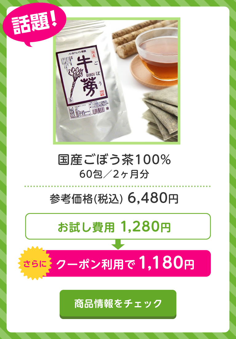 国産ごぼう茶100%　60包／2ヶ月分