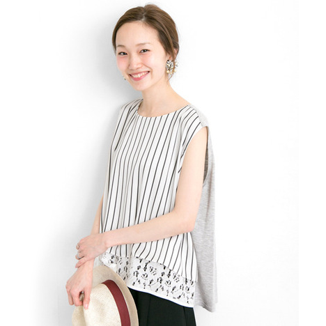 URBAN RESEARCH ストライプレイヤードプルオーバー