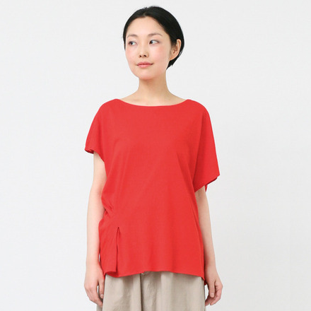 かぐれ 綿シルクアシンメトリーTシャツ