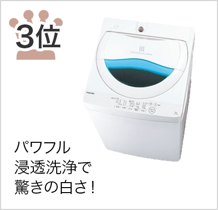 東芝全自動洗濯機5kg　AW-5G5-W34,500円（税込）